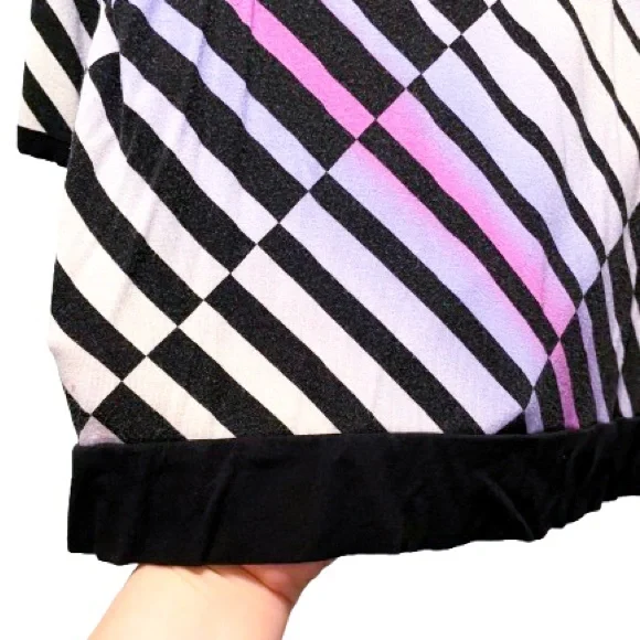 Dana Buchman Mod Stripe Blouse 3/4 Sleeve Pink Purple White Stripes - Picture 6 of 9
